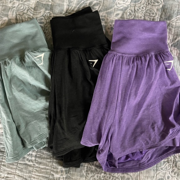 Gymshark 2 in 1 shorts (set of 3) 🖤🩵💜 - Picture 1 of 7